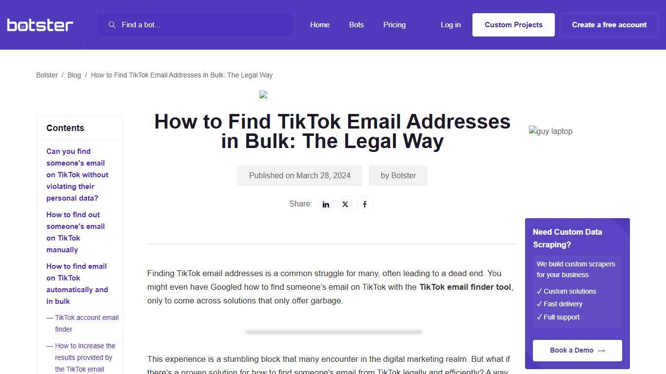 How to Find Someone's Email on TikTok with a TikTok Email Finder Tool - BOTSTER.io